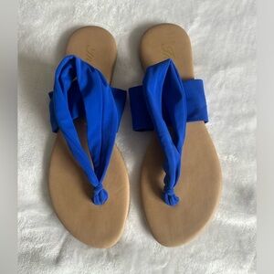 Indios by Impulcalza blue fabric sandals. Size 9.